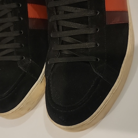 Gucci Authentic Suede High Top Web Coda UK 10 US 11 black suede red - Picture 5 of 10